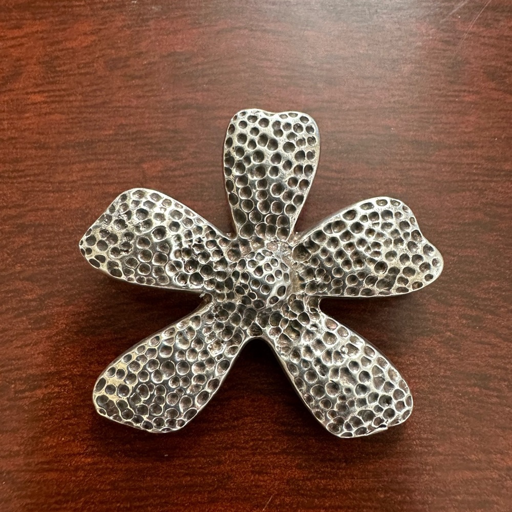 Vintage Silpada Sterling Silver Hammered Textured Flower Pendant